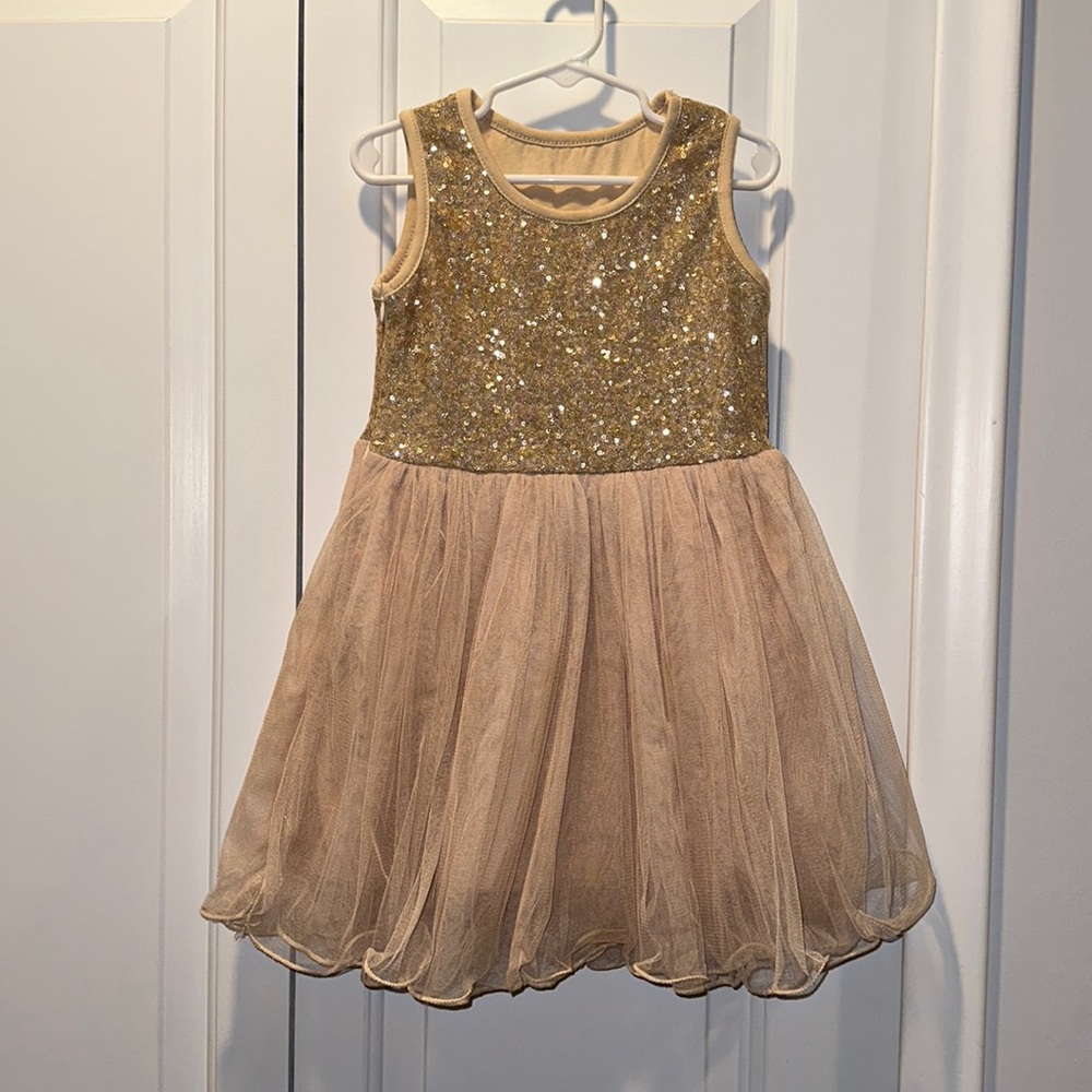 Boutique Gold Dress for Toddler